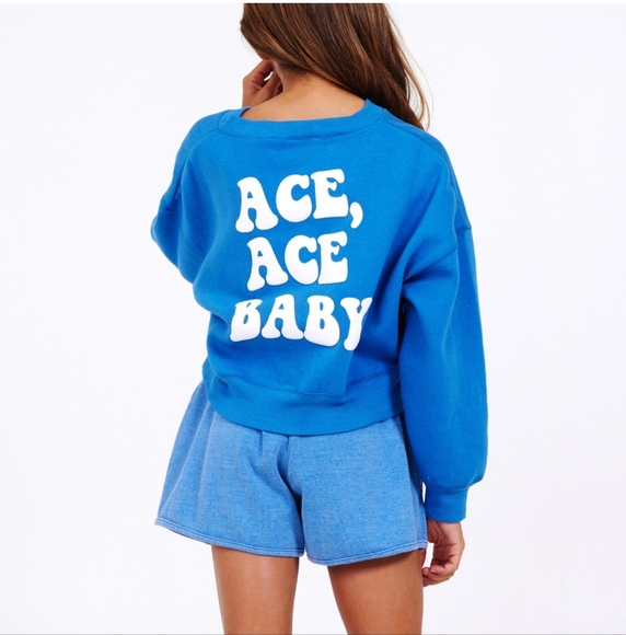 Vintage Havana Other - NWT Vintage Havana Ace Girl's Graphic Sweatshirt Bright Blue Size 7/8